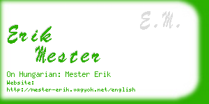 erik mester business card